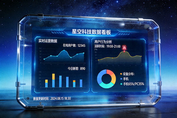 星空科技门户首页动态数据展示大屏